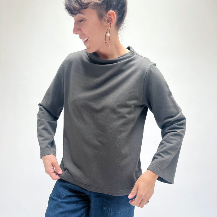 Belen Mockneck Shirt in Kelp