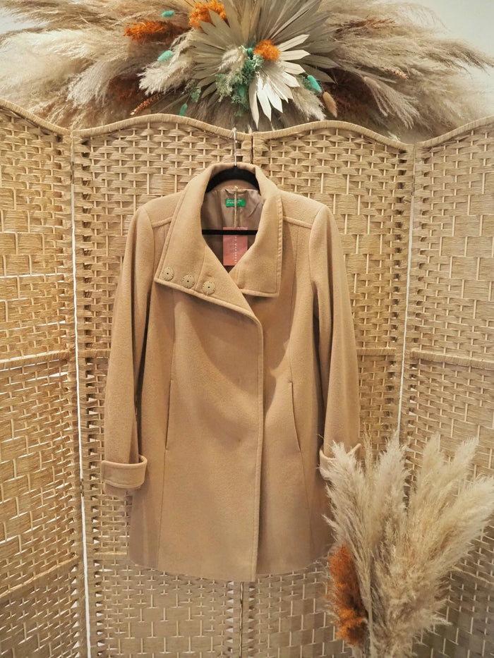 Benetton Camel Coat Size 12