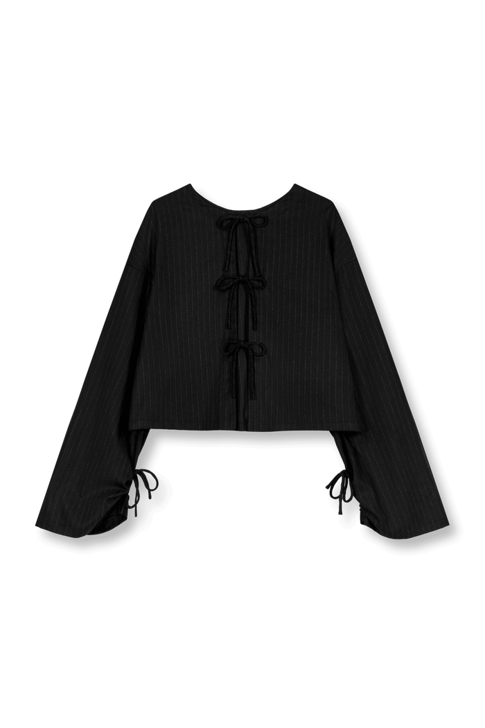 BENJA Shirt Pinstripe Black