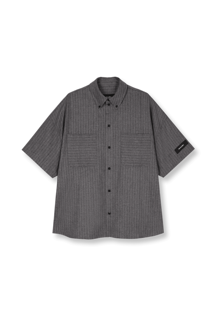 BENJA Short Shirt Pinstripe Grey
