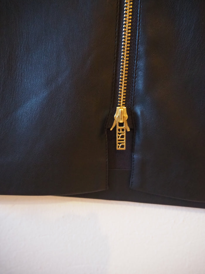 BiBa Black Leather Skirt 12
