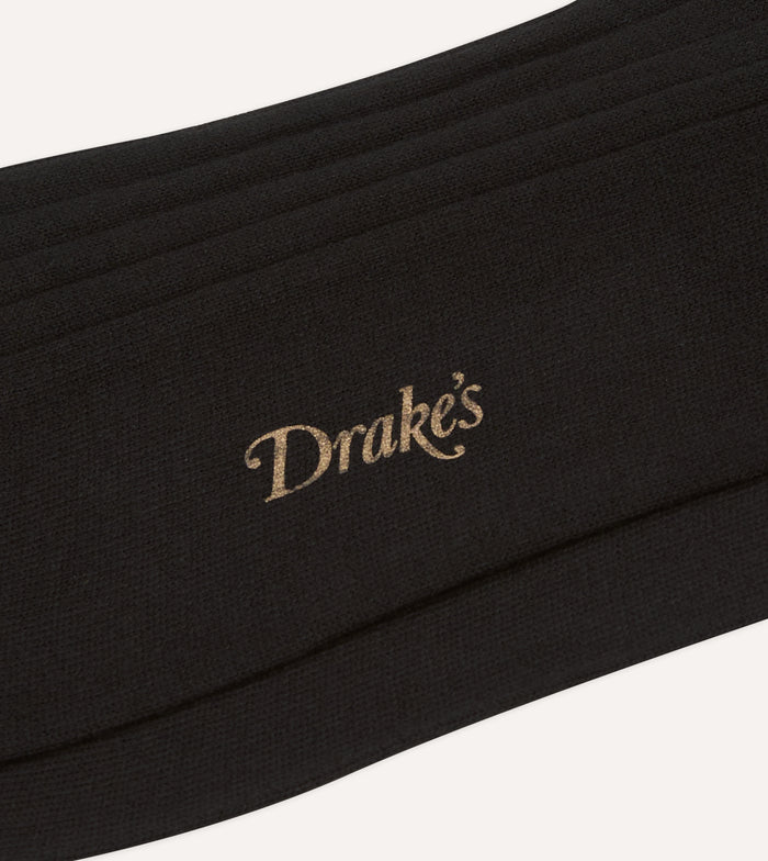 Black Cotton Mid-Calf Socks