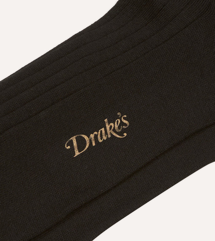 Black Cotton Over-the-Calf Socks