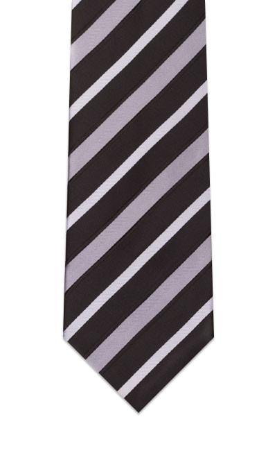Black Gray Multi-Striped Pre-tied Tie, Tie, GoTie