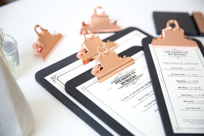Desk Accessories Black Rose Gold Clipboard - A4 Portrait