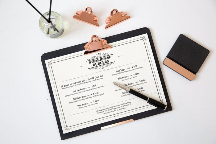 Desk Accessories Black Rose Gold Clipboard - A4 Portrait