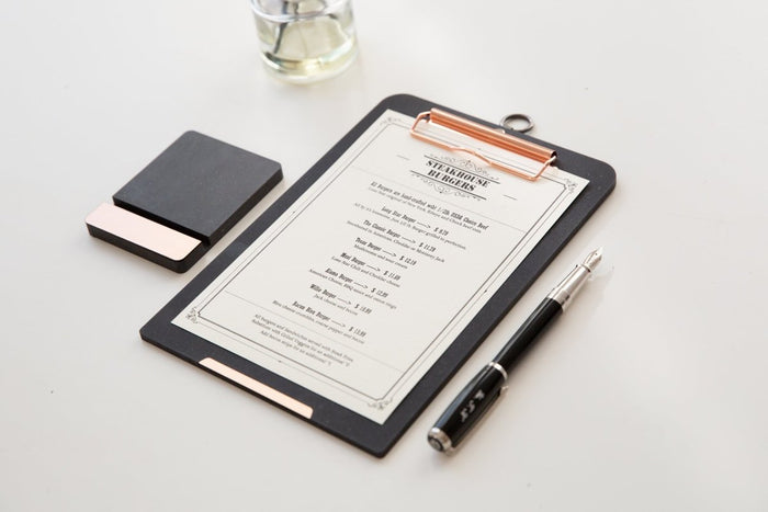 Desk Accessories Black Rose Gold Ring Clipboard - A4 Portrait
