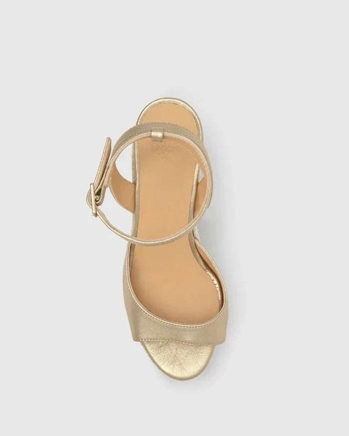 Wedges Castaner Blair 8ed Leather Wedge Espadrilles Oro Apoella