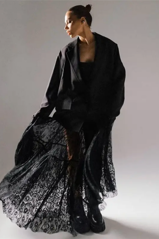 Blaire Lace Midi Skirt - Black <br> ****LAST ONE**** <br>