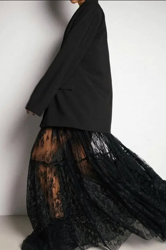 Blaire Lace Midi Skirt - Black <br> ****LAST ONE**** <br>