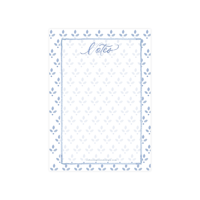 Blue Block Print Watercolor Notepad