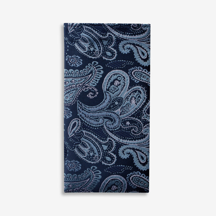 Blue Shades Paisley Pocket Square