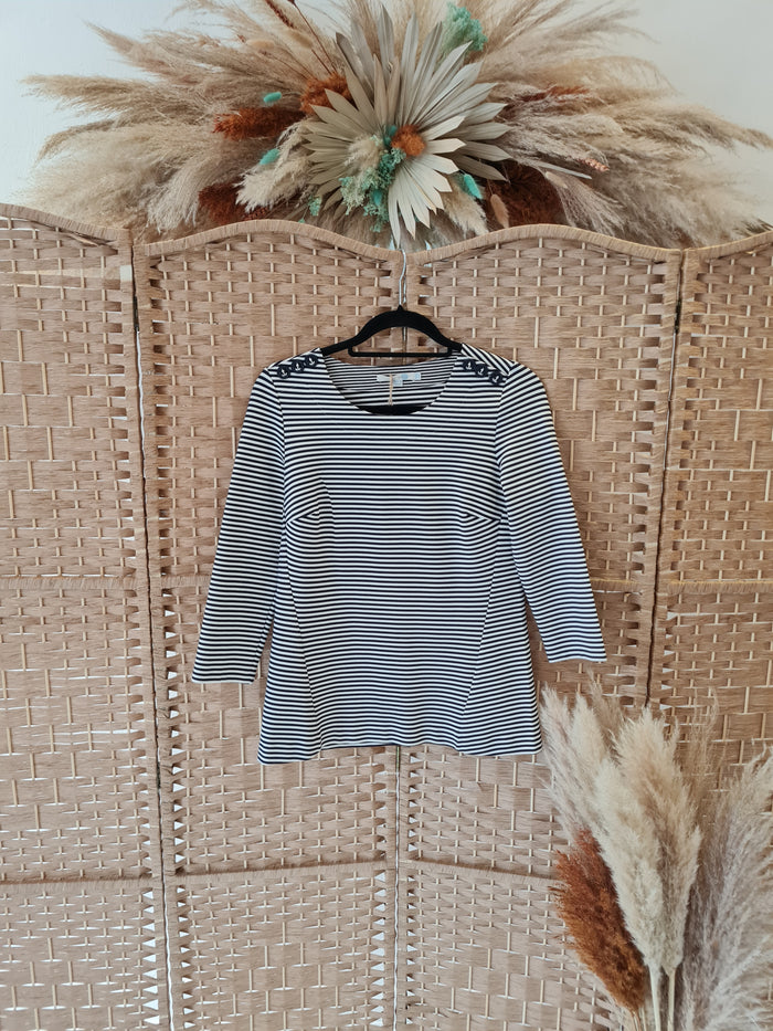 Boden Stripe Anchor Button Top 10