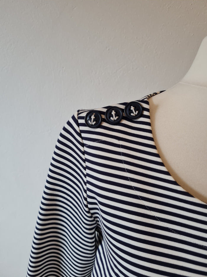 Boden Stripe Anchor Button Top 10
