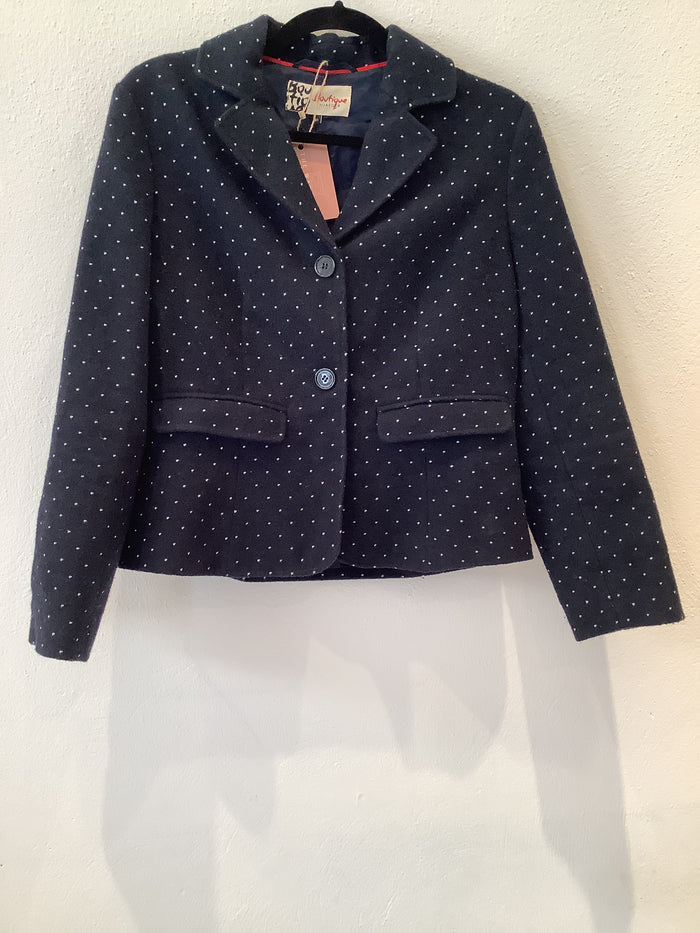 Boutique by Jaegar Navy Polka Dot Skirt Suit  Size 10
