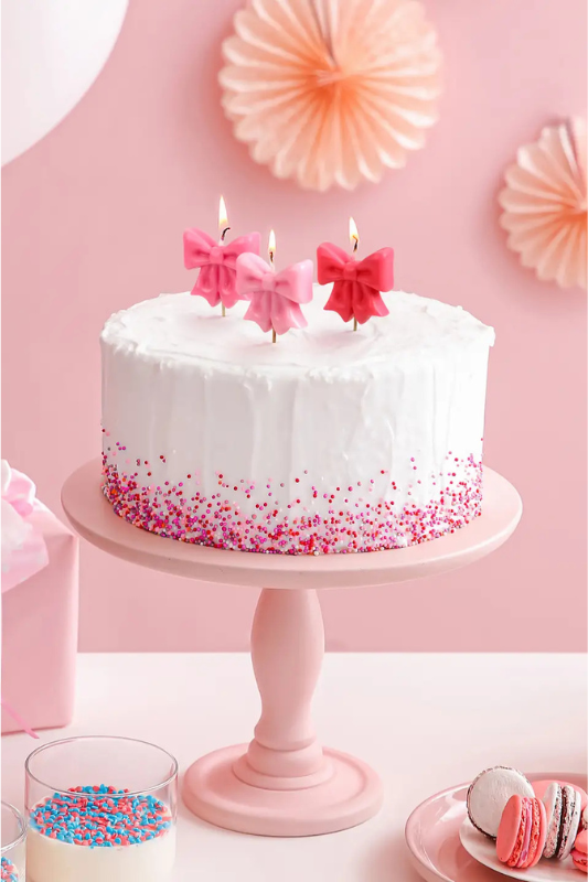 Bow Party Candles- Set of 5