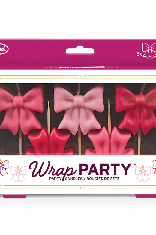 Bow Party Candles- Set of 5