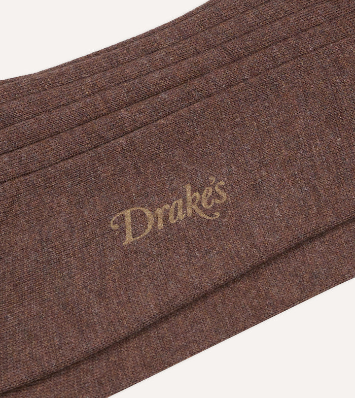 Brown Cotton Mid-Calf Socks