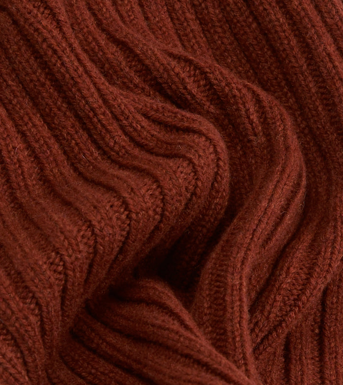 Burgundy Lambswool Ribbed Knit Cap
