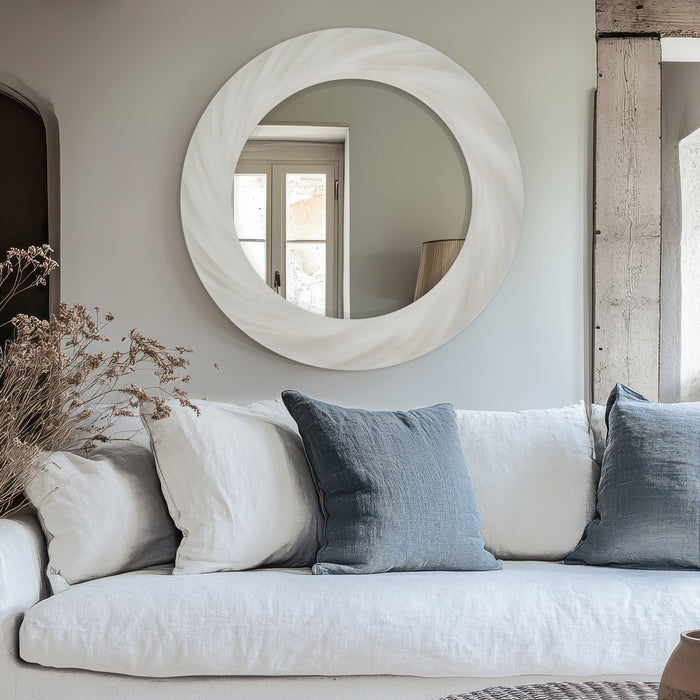 Cacia White Twisted Effect Decorative Wall Mirror Accessories
