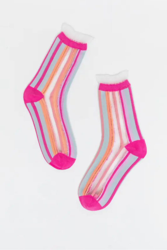 Candy Stripe Sheer Socks