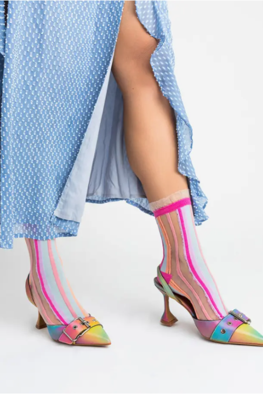 Candy Stripe Sheer Socks