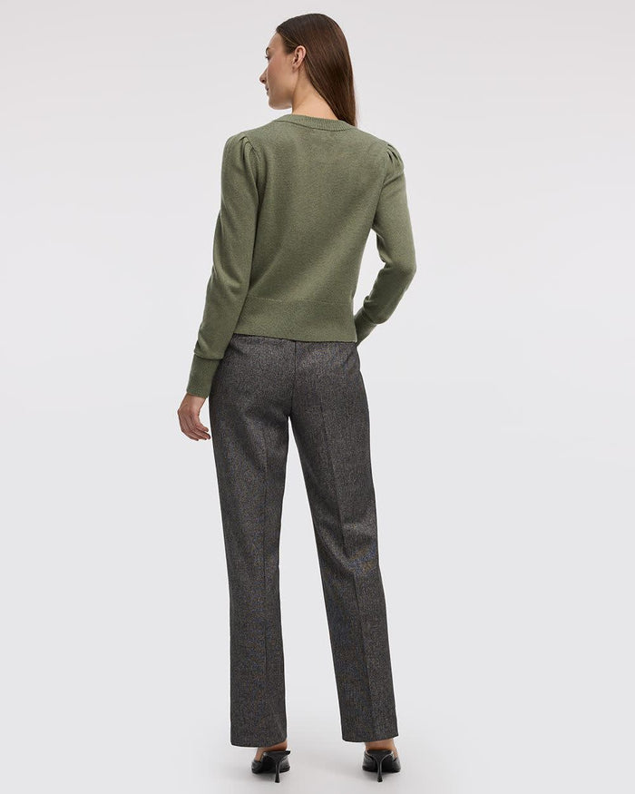 Cashmere-Blend Crew-Neck Cardigan
