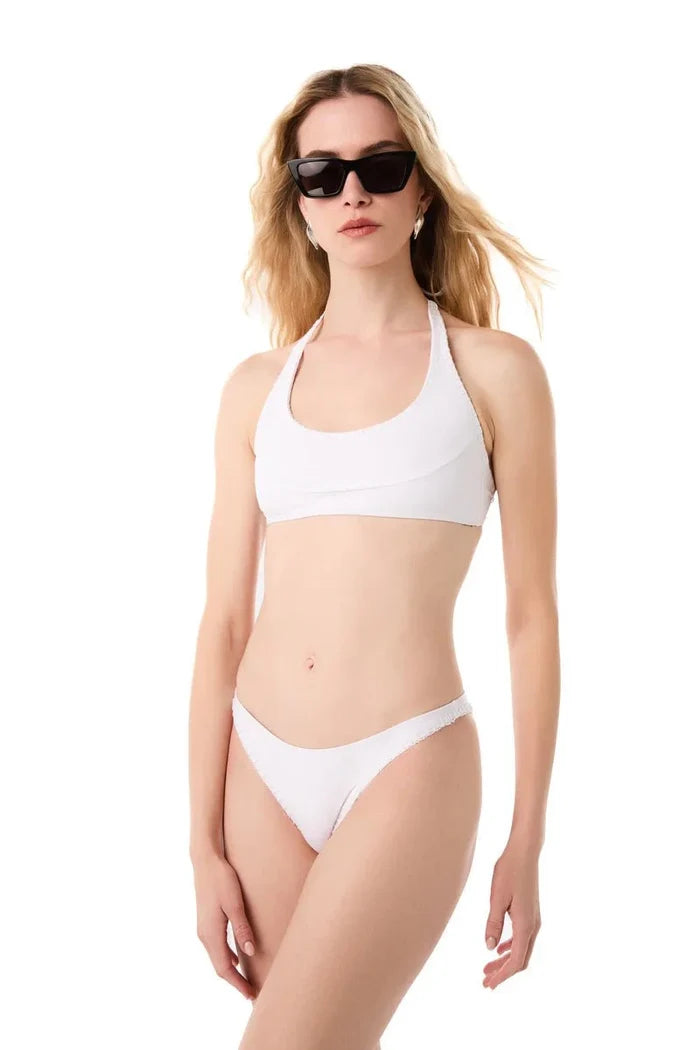 Bikini Kiohne Cassia/Saltwater Halter Embroidered Bikini White Apoella