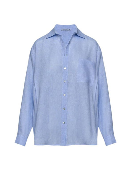 Shirts Apoella Charis Linen Loose Shirt Sky Apoella
