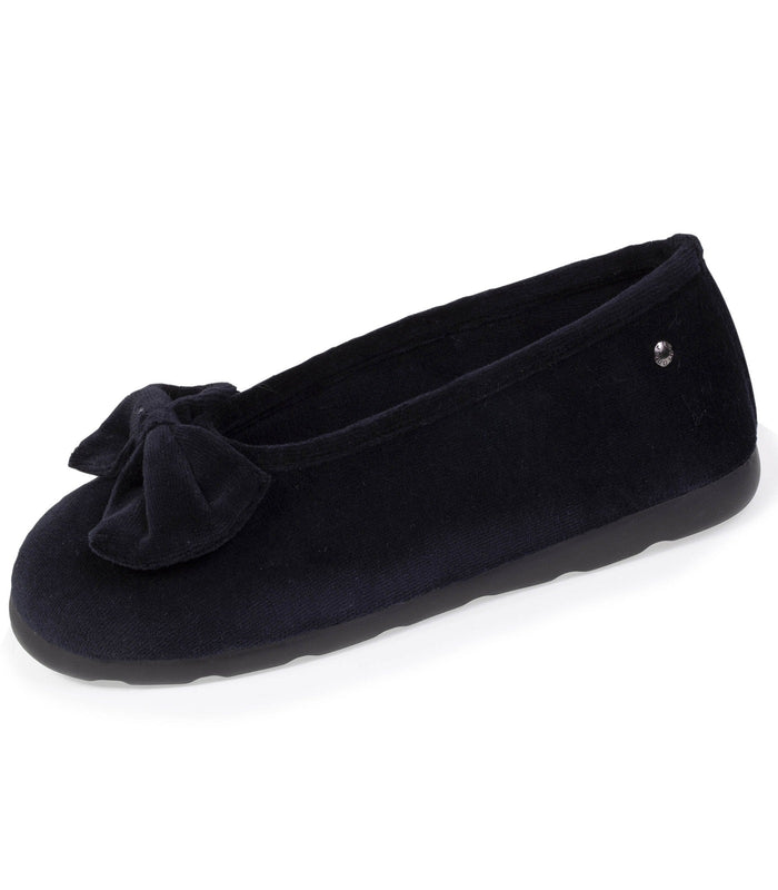 Chaussons ballerines Femme Nœud confort Noir