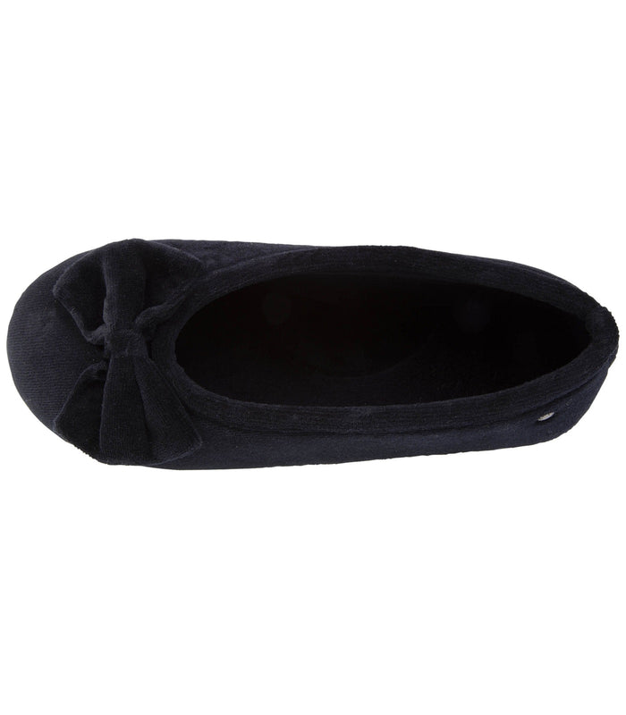 Chaussons ballerines Femme Nœud confort Noir