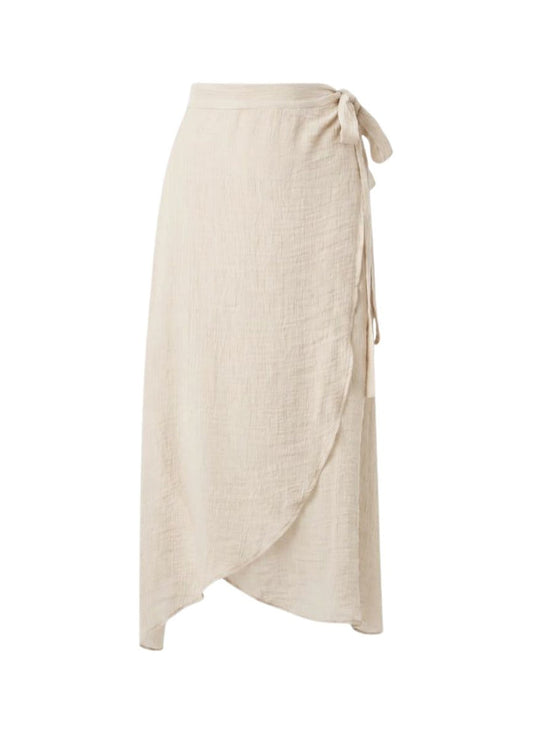 Skirts APLA Chi Crinkled Wrap Skirt Off White Apoella