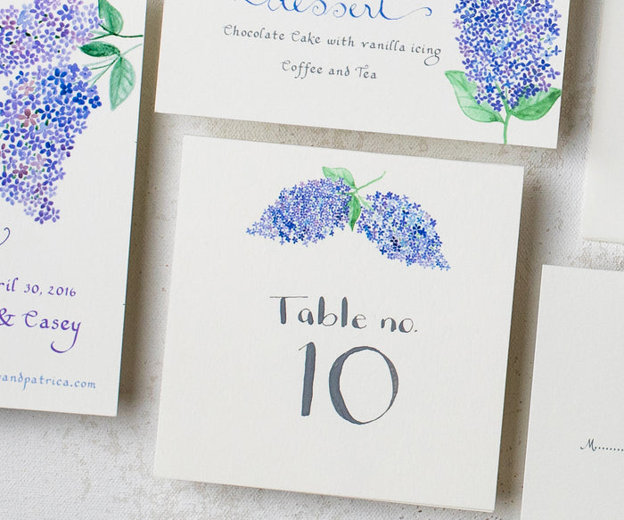 Classic Lilac table number