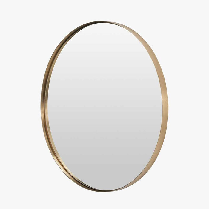 Claudia Brushed Gold Medium Slim Frame Round Wall Mirror Accessories