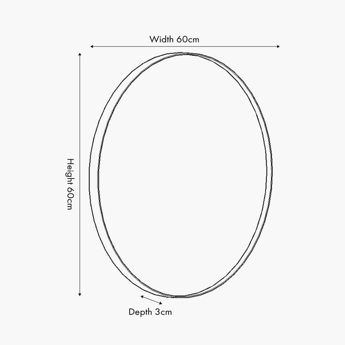 Claudia Brushed Gold Medium Slim Frame Round Wall Mirror Accessories