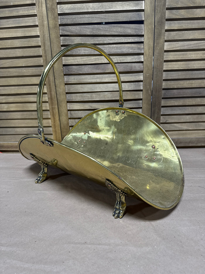 Claw Foot Brass Log Holder