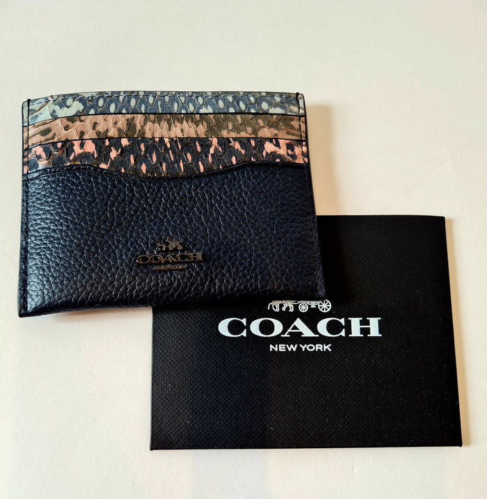 Coach Black/Snakeskin Card Holder