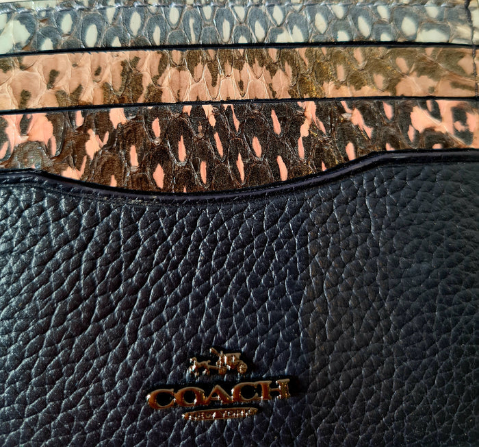 Coach Black/Snakeskin Card Holder