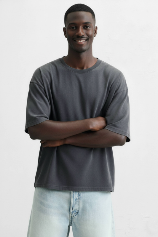 Conley Crew Neck T-Shirt - Charcoal