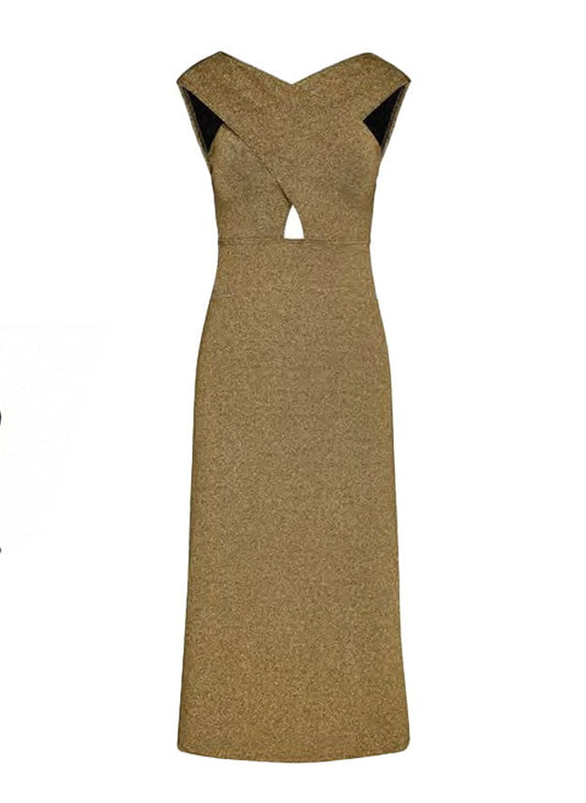 Dresses Kiohne Coral Cross Body Dress Gold Apoella