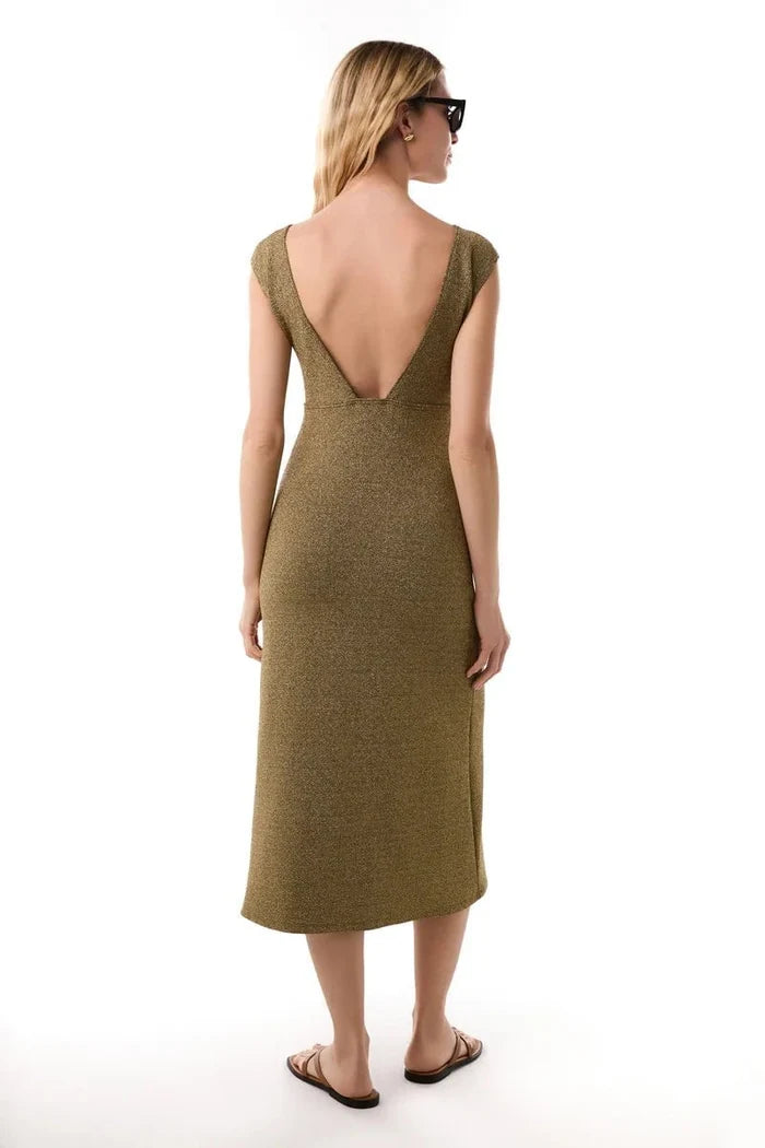 Dresses Kiohne Coral Cross Body Dress Gold Apoella
