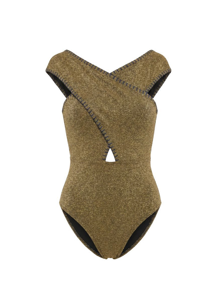 One-Piece Kiohne Coral Cross Body One Piece Gold Apoella