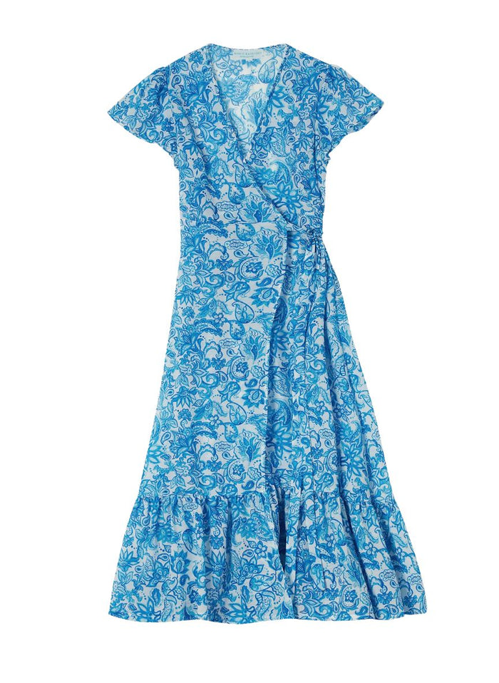 Dresses Marie Raxevsky Cotton Long Wrap Dress Dress Cycladic Apoella