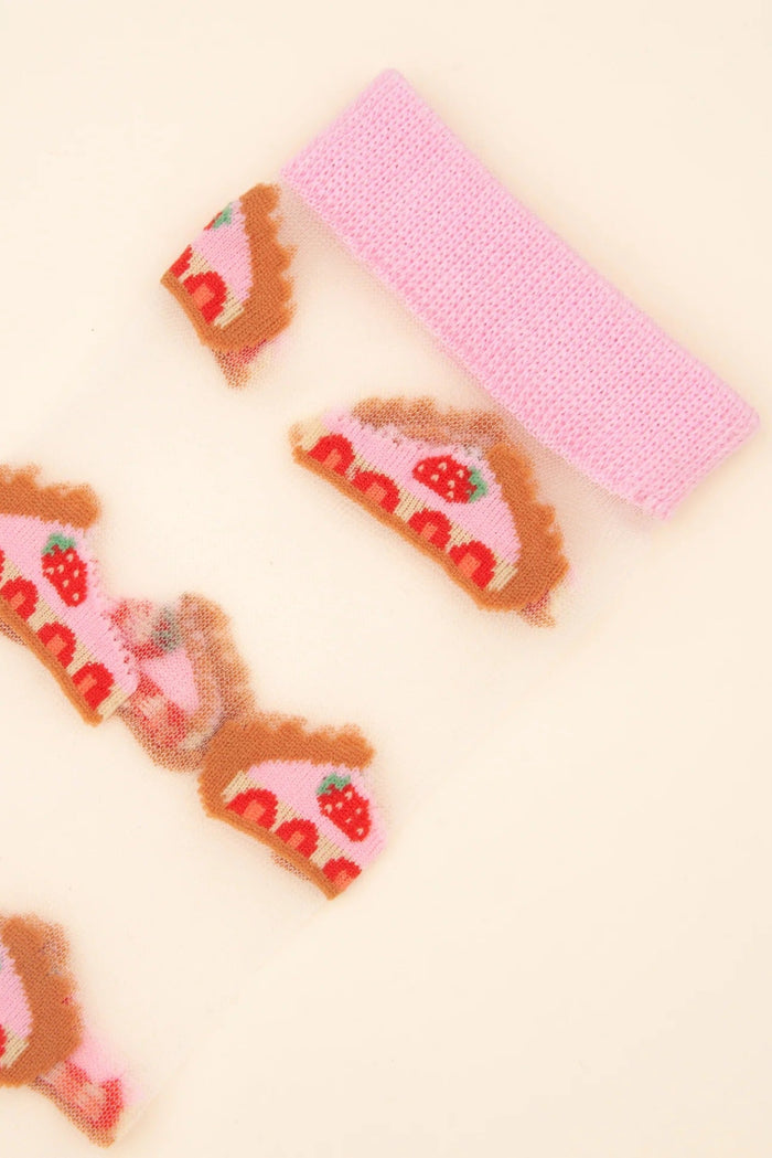COUCOU SUZETTE Chaussettes Transparentes - Tartes aux Fraises