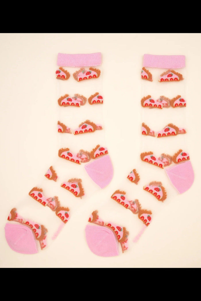 COUCOU SUZETTE Chaussettes Transparentes - Tartes aux Fraises