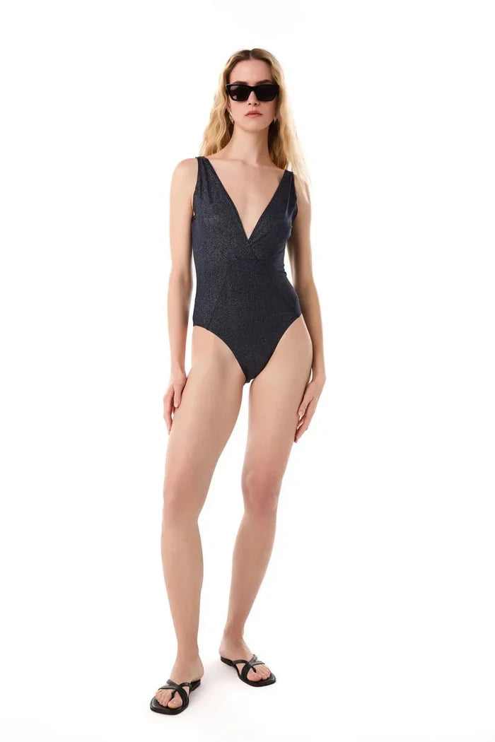 One-Piece Kiohne Cove V Neck One Piece Navy Blue Sparkle Apoella