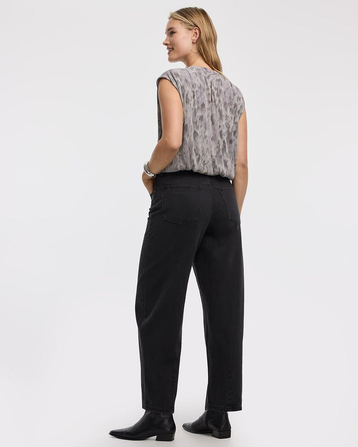 Crew-Neck Plissé-Knit Tank