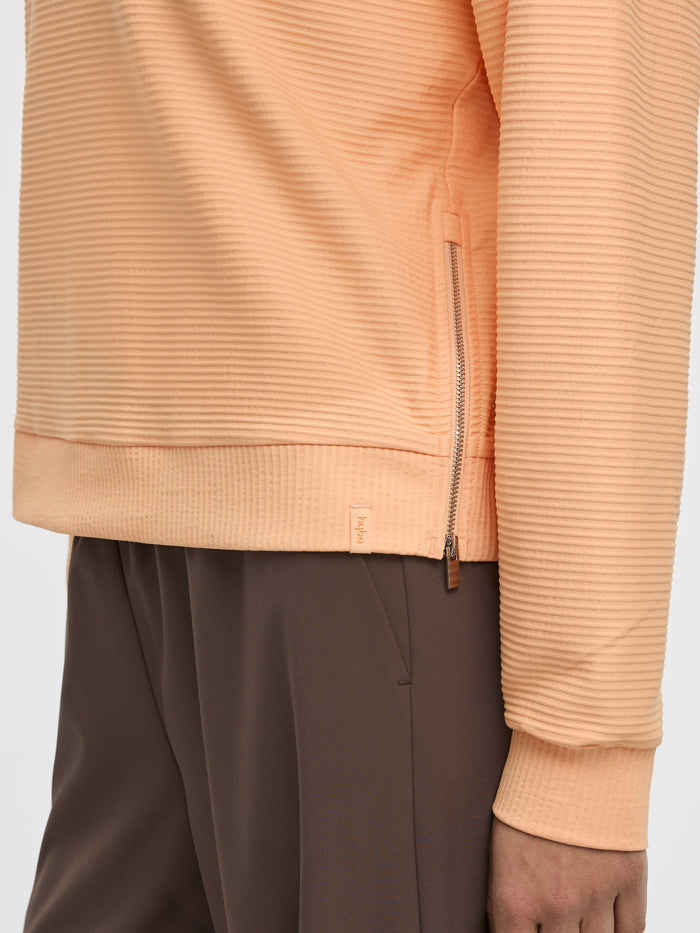 Crew-Neck Sweatshirt with Side Zippers - Hyba