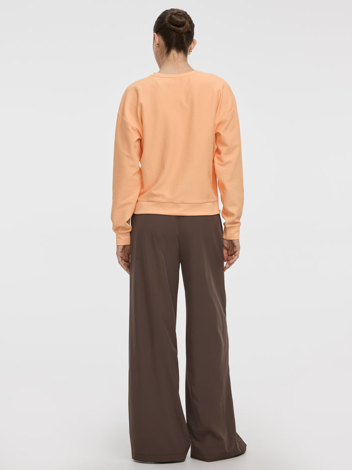 Crew-Neck Sweatshirt with Side Zippers - Hyba