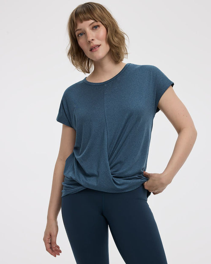 Crew-Neck T-Shirt with Twisted Front - Hyba